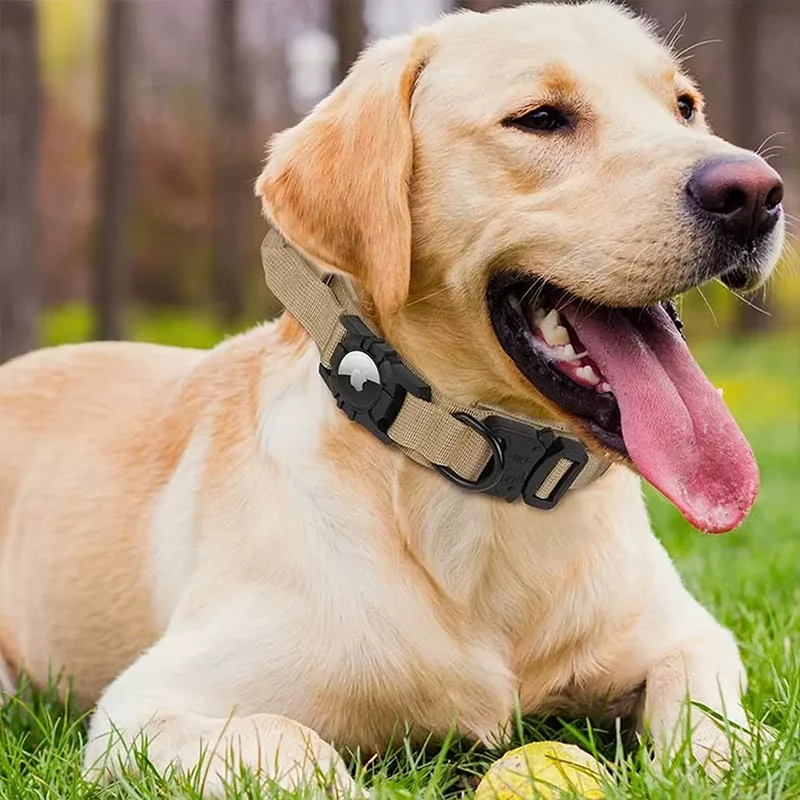 Collar táctico para perro con soporte para AirTag y asa - Imagen 3