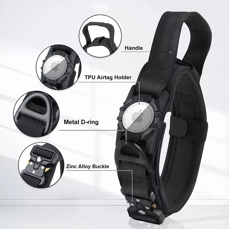 Collar táctico para perro con soporte para AirTag y asa - Imagen 4
