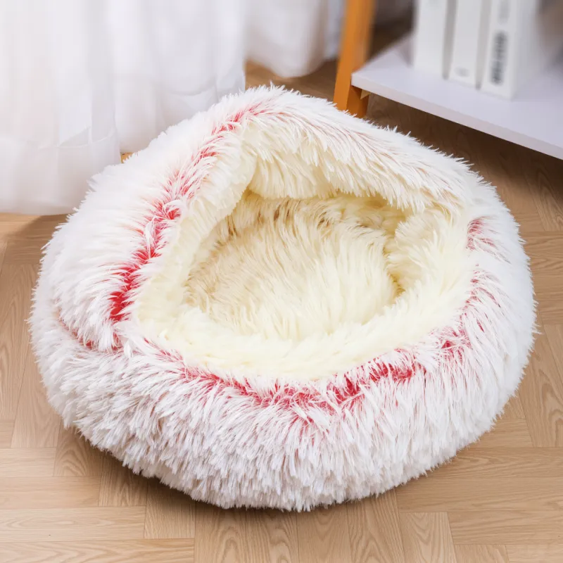 Cama Redonda de Felpa para Gato – Nido Cálido para Mascotas - Imagen 7