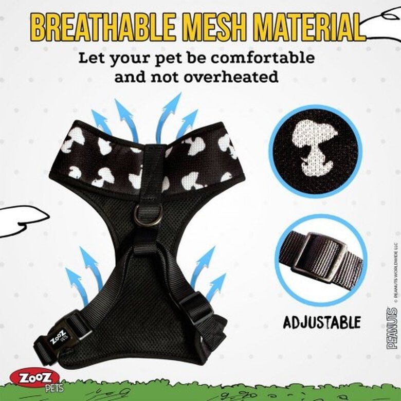 Arnés Pectoral para perro Snoopy Negro - Imagen 2