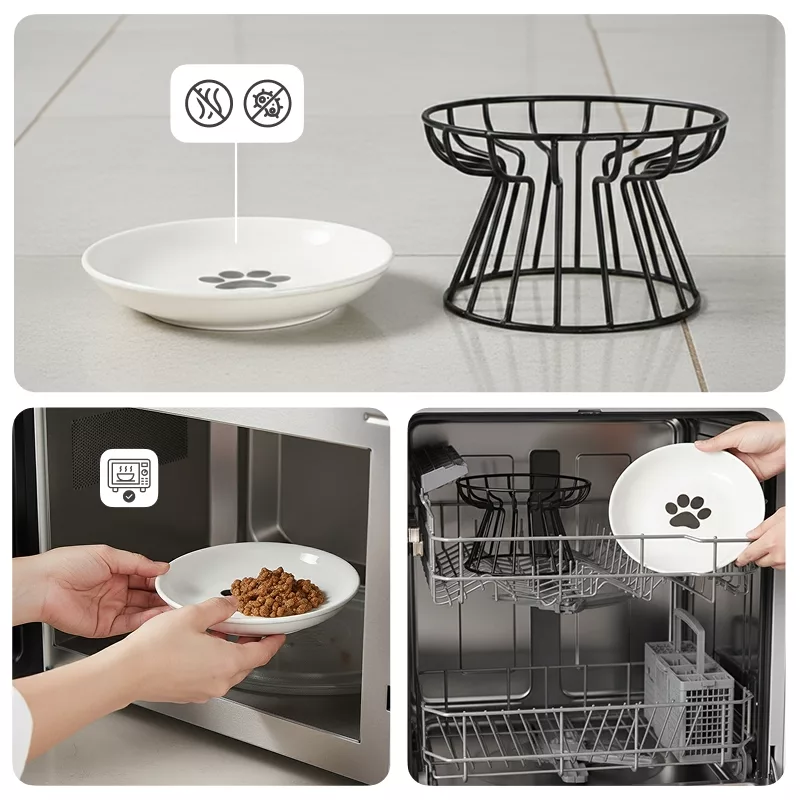 Cuenco de cerámica para gatos con soporte elevado - Imagen 5