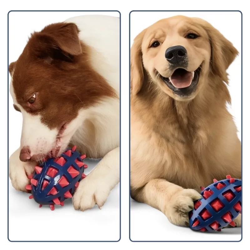 Juguete mordedor para perro – Pelota chirriante y con púas - Imagen 5