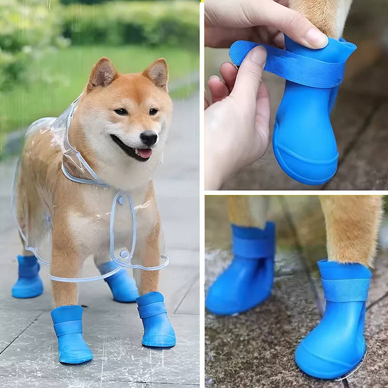 Botas impermeables para perros zapatos de goma - Imagen 3