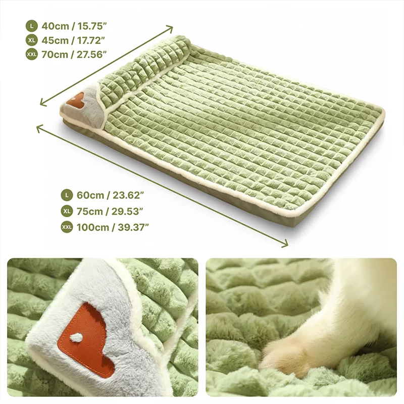 Cama ortopédica para perros, esterilla lavable con reposacabezas - Imagen 2