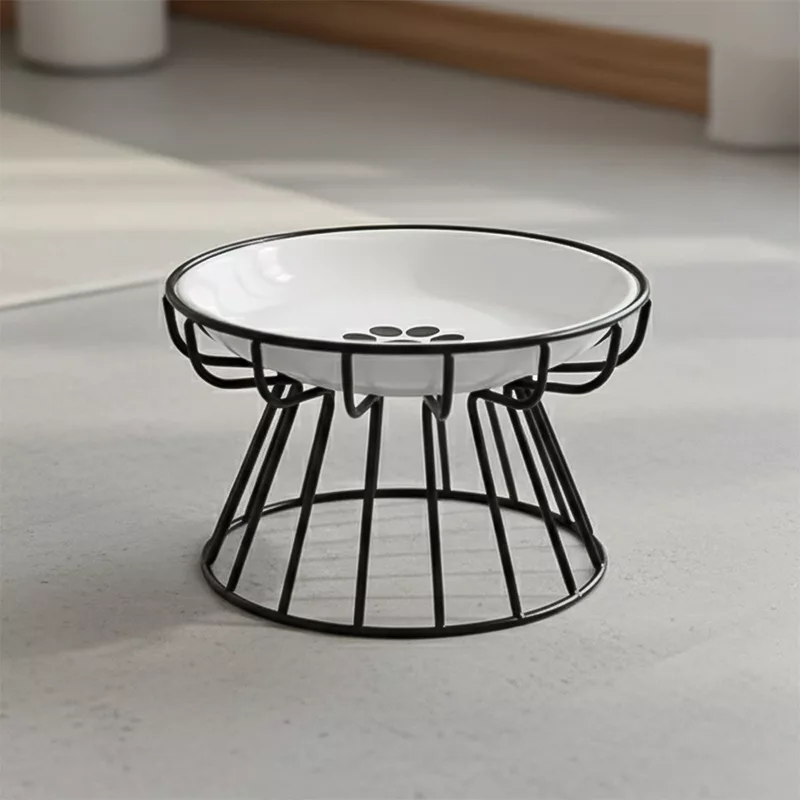 Cuenco de cerámica para gatos con soporte elevado - Imagen 2