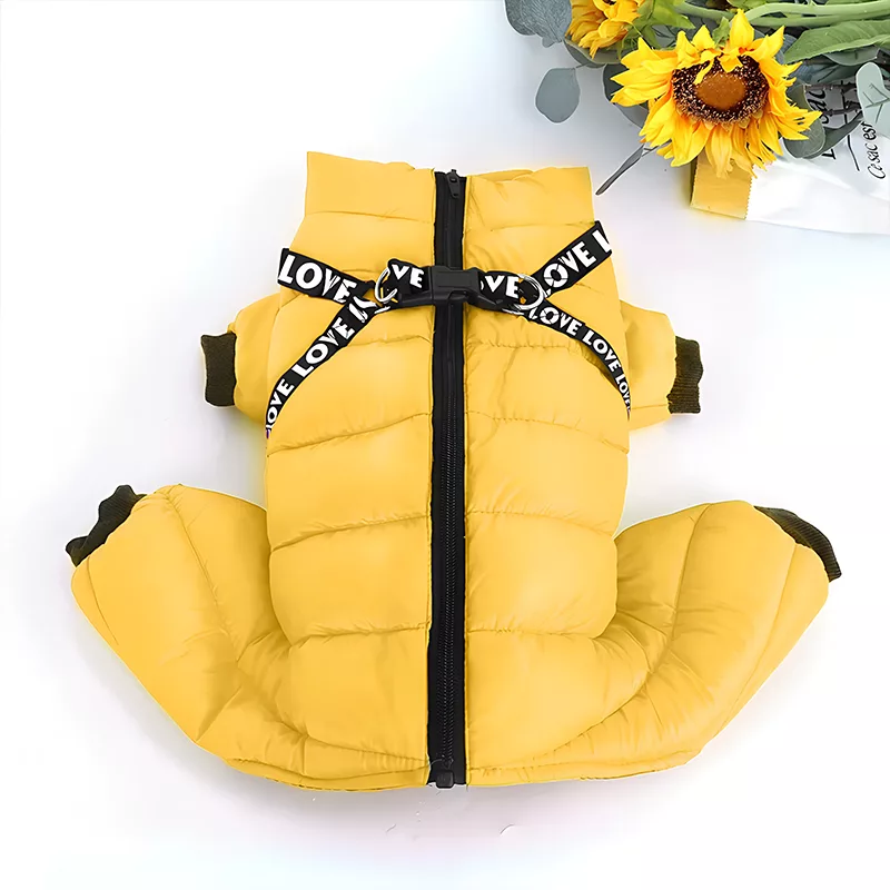 Abrigo de Invierno para Perro, Chaqueta Acolchada con Arnés - Imagen 3