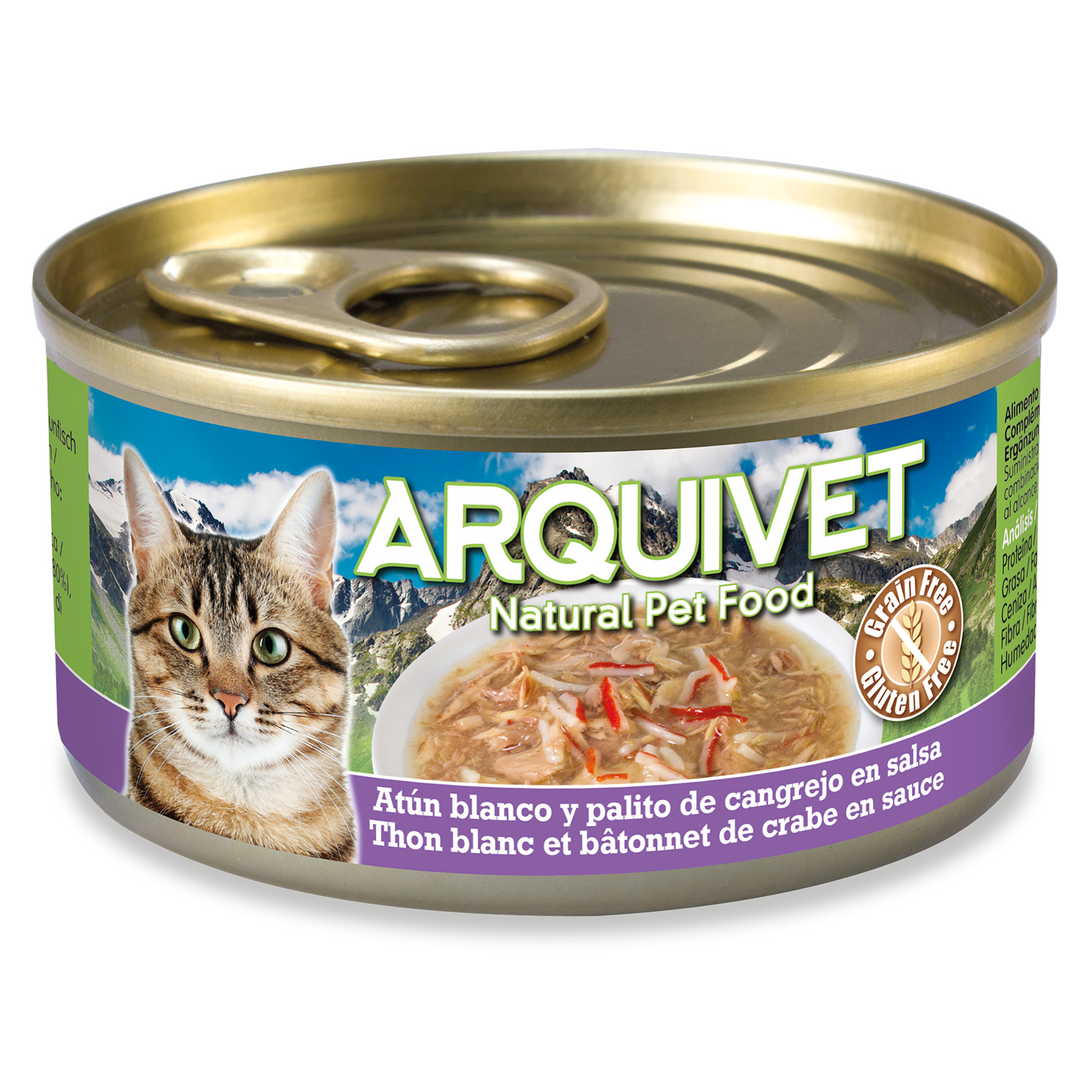 Arquivet Comida Húmeda para Gato Atún Blanco y Palito de Cangrejo en Salsa 80gr.