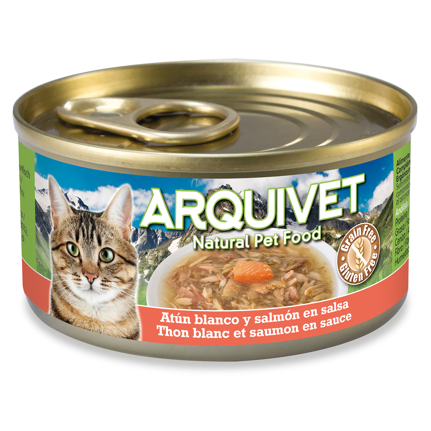 Arquivet Comida Húmeda para Gatos Atún Blanco y Salmón en Salsa 80gr.