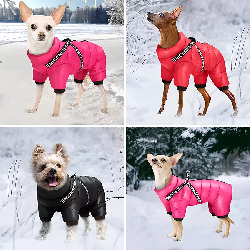 Abrigo de Invierno para Perro, Chaqueta Acolchada con Arnés - Imagen 5