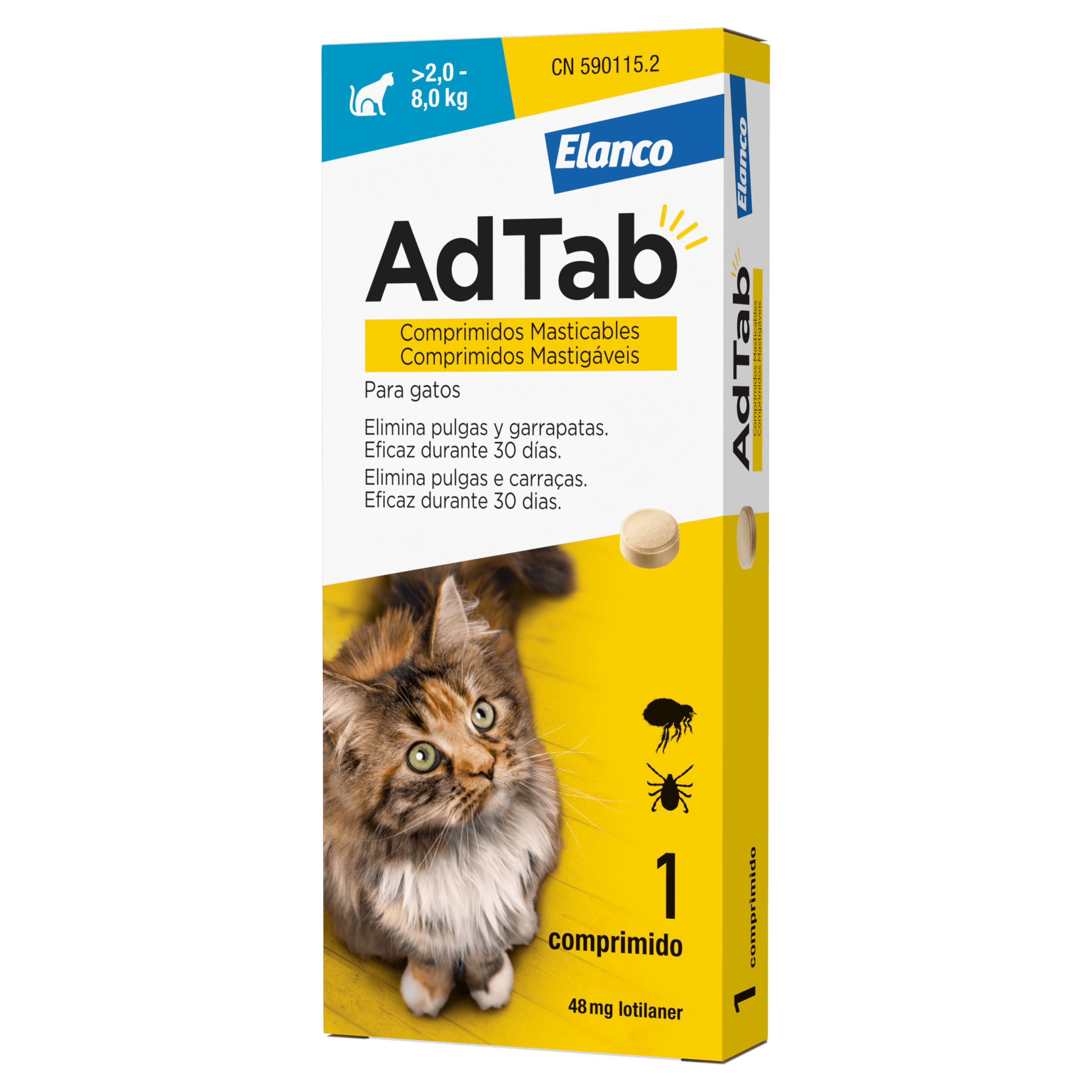 AdTab Antiparasitario en comprimidos para gatos - Imagen 2
