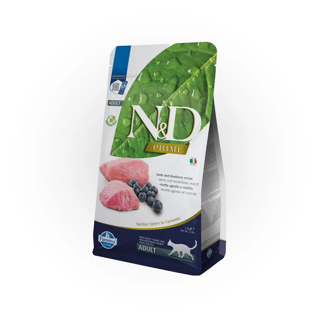 Farmina N&D Gato Pienso Prime – Cordero y Arándano