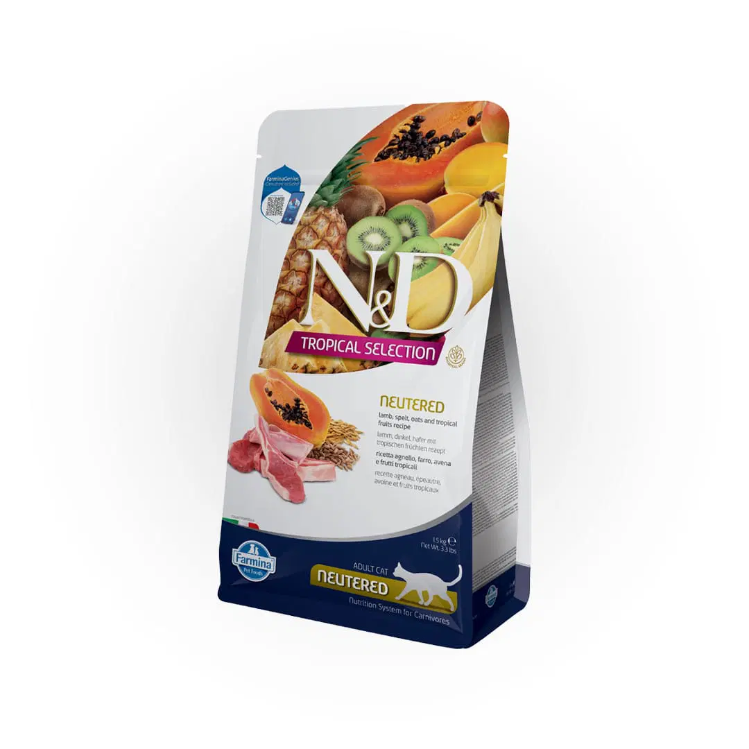 Farmina N&D Gato Pienso Tropical – Cordero – Esterilizado