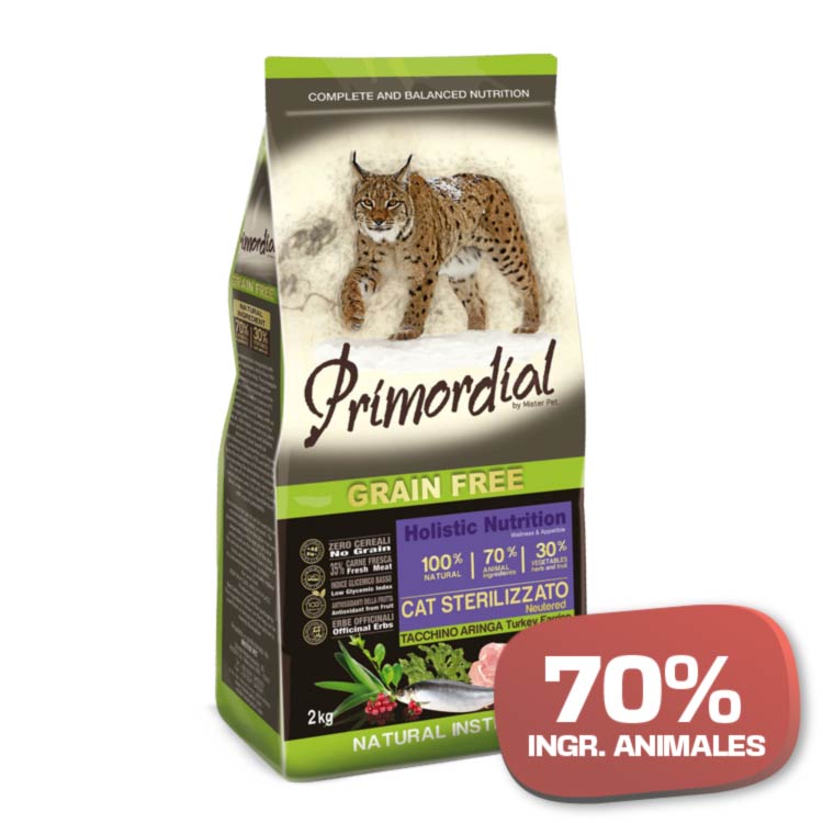 Pienso sin cereales para gatos esterilizados con pavo y arenque – 2Kg - Imagen 3