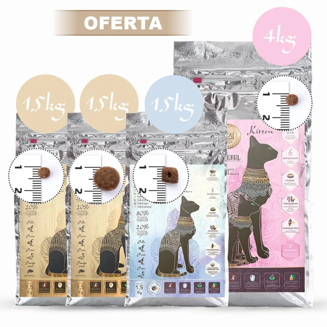 10% DTO / Pack Complet Gatos 3 x 1,5 kg + 1×4 kg