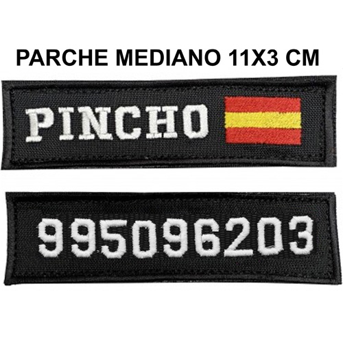 Parches con Bandera de España 11 x 3 cm de loneta de nylon personalizado para Arneses de perros medianos.
