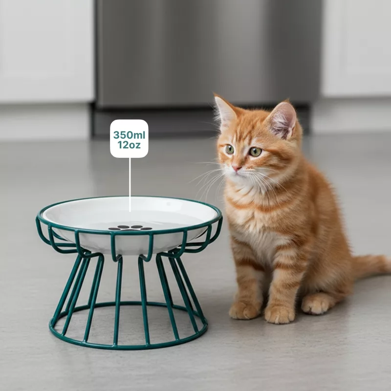 Cuenco de cerámica para gatos con soporte elevado - Imagen 6