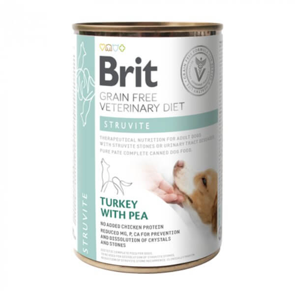 BRIT GF VD Struvite Turkey & Pea Pate Pavo y Arvejas Para Perro con problemas de cristales de estruvita Lata x 400g
