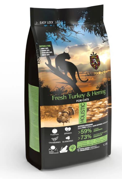 Ambrosía Grain Free Esterilizado Low Fat Pavo Arenque