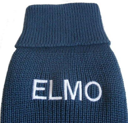 Abrigo para perro de Lana Azul – personalizados con nombre. - Imagen 2