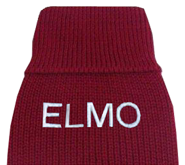 Abrigo para perro de Lana Granate- personalizados con nombre. - Imagen 3