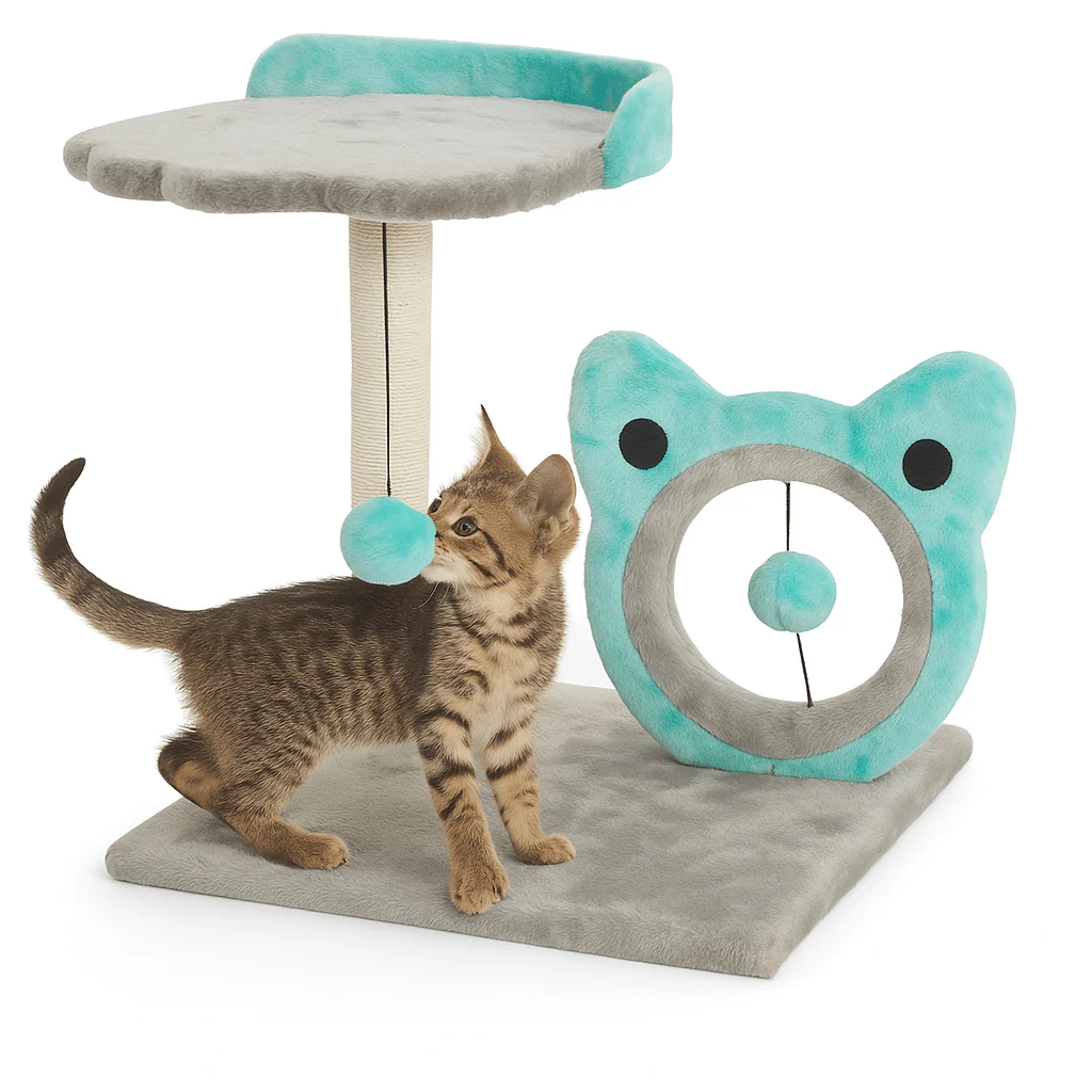 Rascador y Juguete para Gato Azul